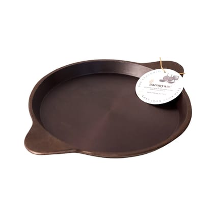 Aarogyam Cast Iron Shallow Fry Pan (Smooth) , Pre-Seasoned 10 inch Diameter (25cm), Naturally Non-stick, Toxin-Free, Gas & Induction Compatible, Weight- 1.5 kg (Colour - Black) by Aarogyam - The Cast Iron Shop