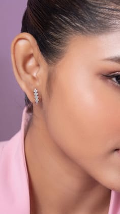 Freydis Silver Hoop Earrings for Women-White Gold