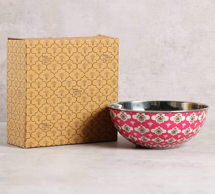 India Circus Ruby Lattice Treasures Steel Bowl