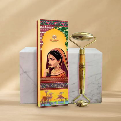 Kansa Face Roller for Glowing Skin – Ayurvedic Face Massage Roller for Anti-Aging, Detox, Puffiness & Skin Tightening – Natural Bronze Skin Roller for Daily Use-in