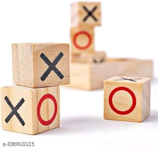 Wooden Tic Tac Toe Board Game for Kids and Adults, Strategy Game, Educational Toy, Handmade in India