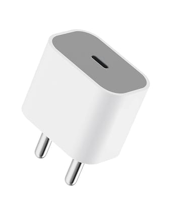 20W Fast Adapter Charger Compatible with iPhone 16/16 Plus/16 Pro/16 Pro Max, 15/14/13/12/11 Series with PD 3.0 USB-C Fast Charging Adaptor ( White Colour )