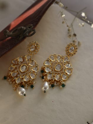 Lillian Green Polki Earrings-Green