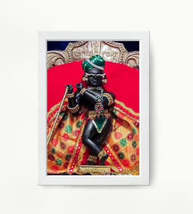 NOKKES Radha Raman Ji Vrindavan Radha Raman Thakur Ji White Photo Frames Religious Photo frame 5X7 Inch Photo Frame_QWW101 NOKKES Radha Raman Ji Vrindavan Radha Raman Thakur Ji White Photo Frames Religious Photo frame 5X7 Inch Photo Frame_QWW101
