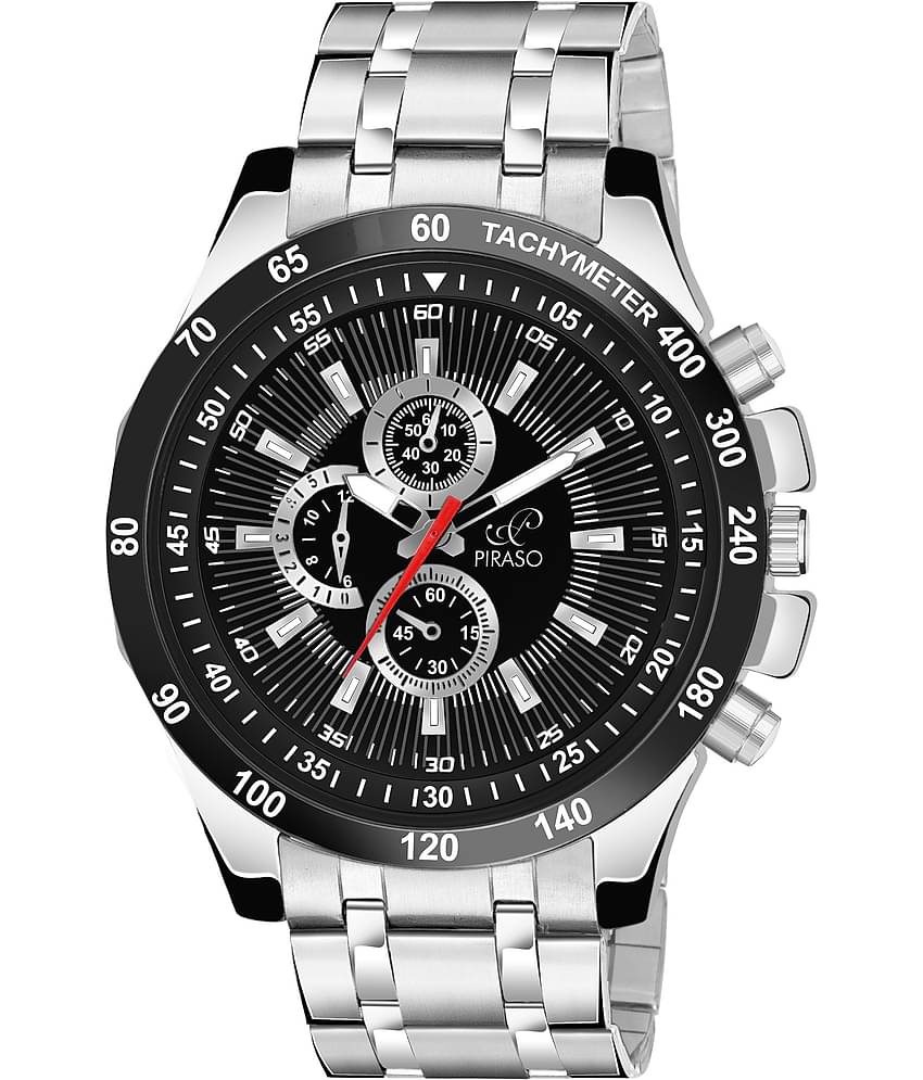 PIRASO Silver Stainless Steel Analog Men's Watch