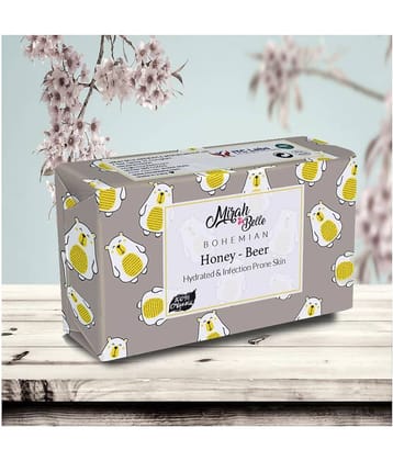 Mirah Belle - Organic Honey Beer Conditioning Soap 125gm - For Dehydrated & Infection Prone Skin- Handmade Soap