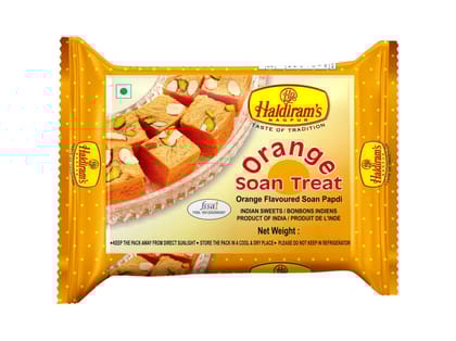 Haldiram's Soan Papdi (Orange Flavour) Packed Sweets - 250 Gm
