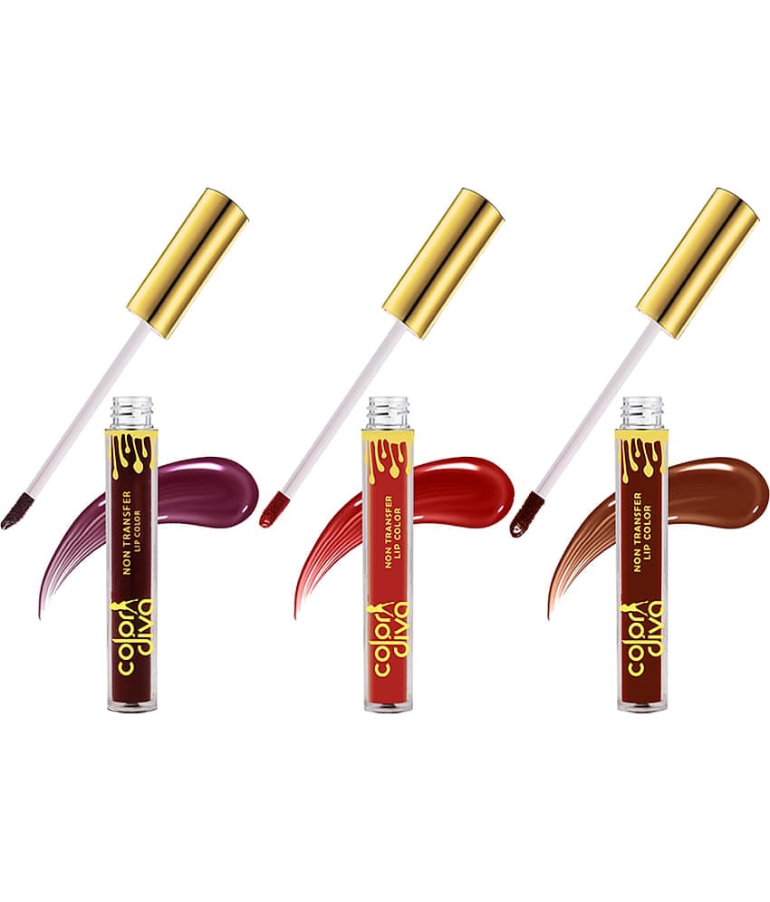 Color Diva Non Transfer Matte Liquid Lipstick LL501-101-102-104 Multi 6 mL