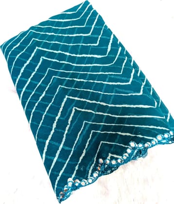 georgette Mirror abla lace with cut work