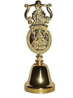 Real Seed Premium Export Quality Puja Ghanti Brass Pooja Bell 13 x 4.5 CM