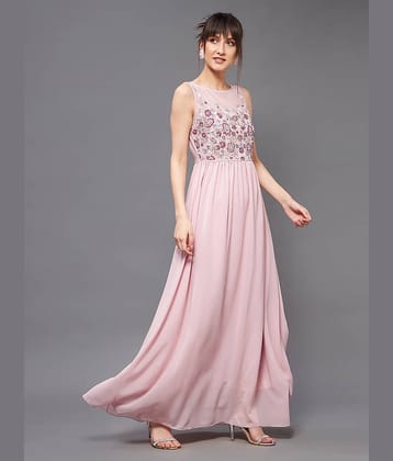 Miss Chase Women Georgette Embellished Gown ( Pink )