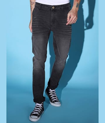 The Indian Garage Co. Slim Fit Faded Men's Jeans - Dark Grey ( Pack of 1 )