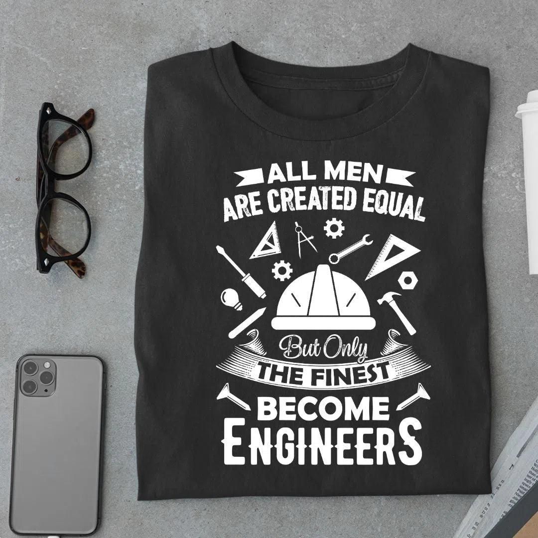 All Men are equal but Engineers are finest T shirt-Black / S