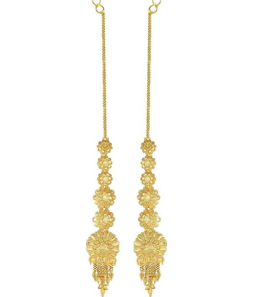 VIVASTRI Golden Jhumki Earrings ( Pack of 1 )