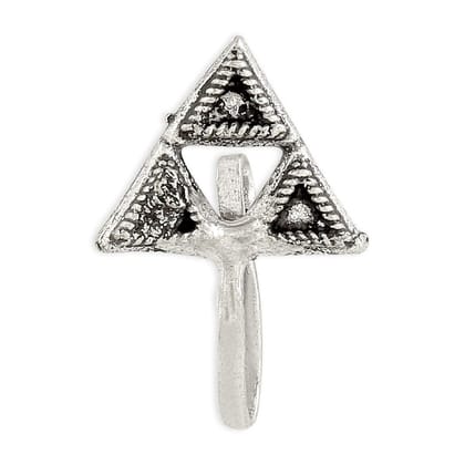 Traditional Rhodium Plated Triangular Nose Pin