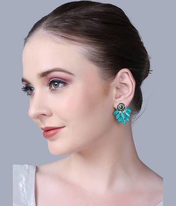 Sunhari Jewels Green Stud Earrings ( Pack of 1 )