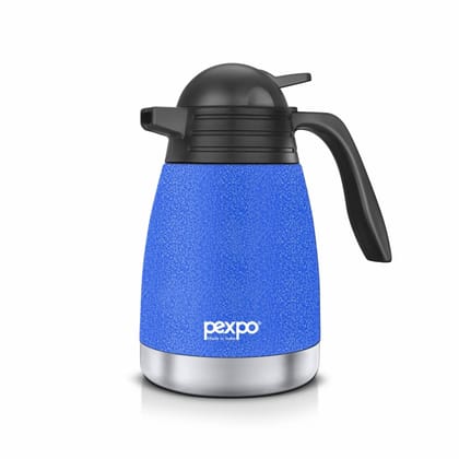Pexpo Stainless Steel Vacuum Insulated Carafe, Tea/Coffee Pot, 1500 ml, Blue, Cosmo | Leak-Proof & Keeps Drinks Hot/Cold for 24 Hours