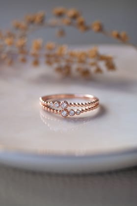 Dainty Miracle Rose Gold Plated Sterling Silver Ring-US 5 = 15.6mm Diameter / Rose
