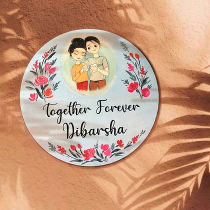 Coffee Couple - Handpainted Personalised Name Plate