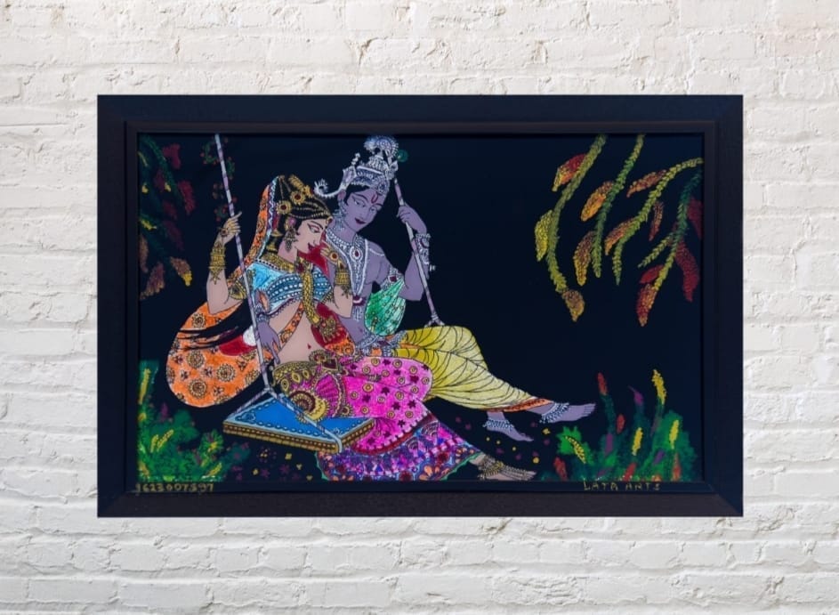 Radha Krishna on Zula Painting