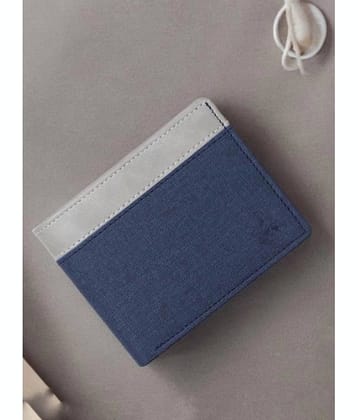 HABIBI Faux Leather Striped Men's Two Fold Wallet With 4 Slots For Card ( Blue , Pack of 1 )