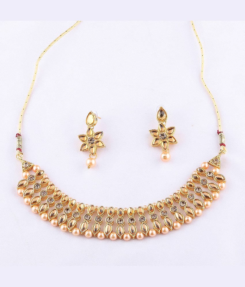 Silver Shine Alloy Golden Contemporary Contemporary/Fashion Antique Necklaces Set