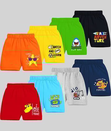 Kuchipoo Pack of 8 Cotton Blend Shorts For Boys ( Multi Color )