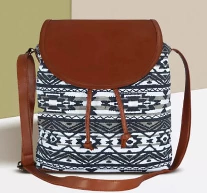 Multicolor Women Sling Bag Mini  WHITE BLACK