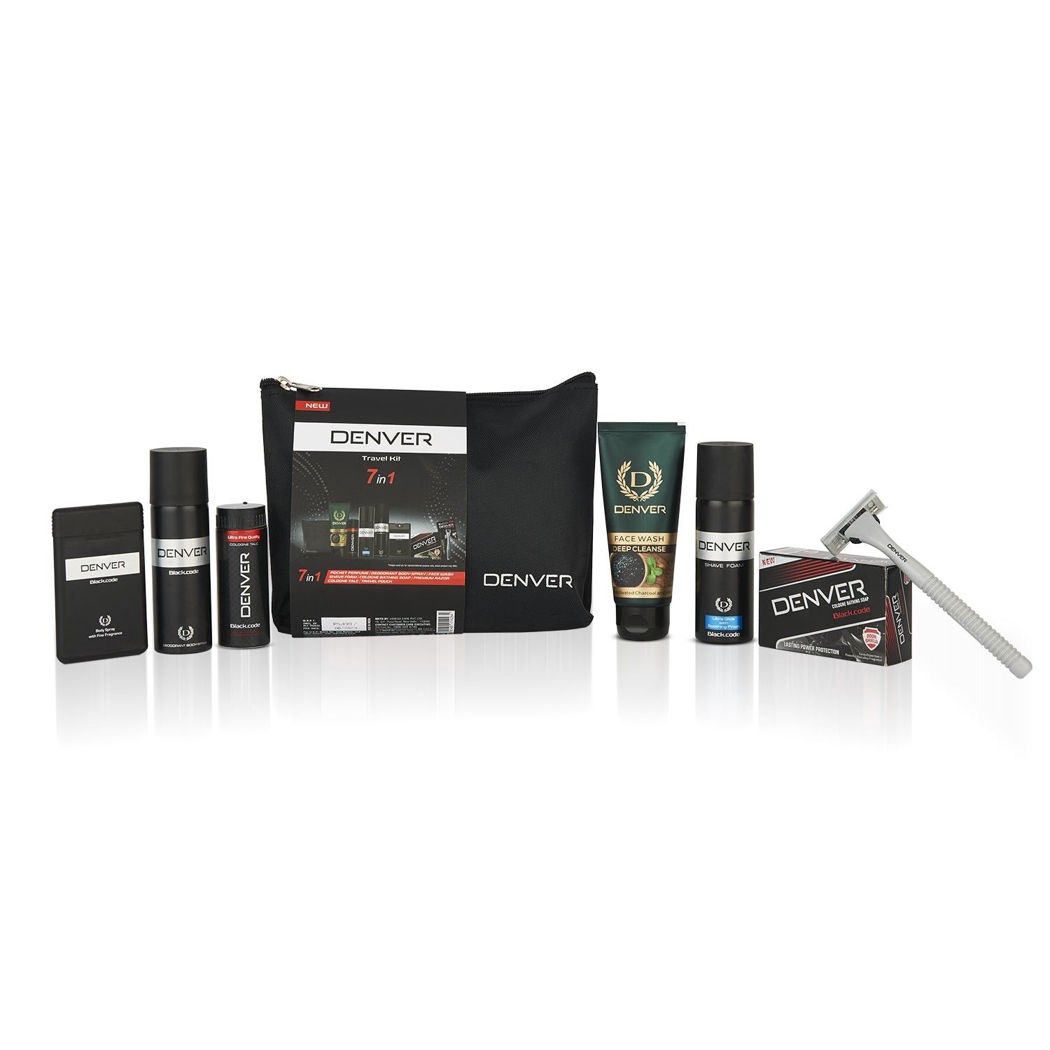 Denver Pack of 7 Black Code Grooming kit