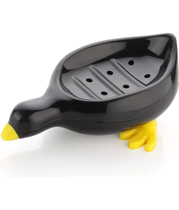 NCMART Duck-Shape Self Draining Soap Dish Holder, Easy Clean Soap Dish for Shower with Suction Cup Creative soap Box, for Bathroom, Kitchen, Bathtub, Wash basins (Pack of 1)