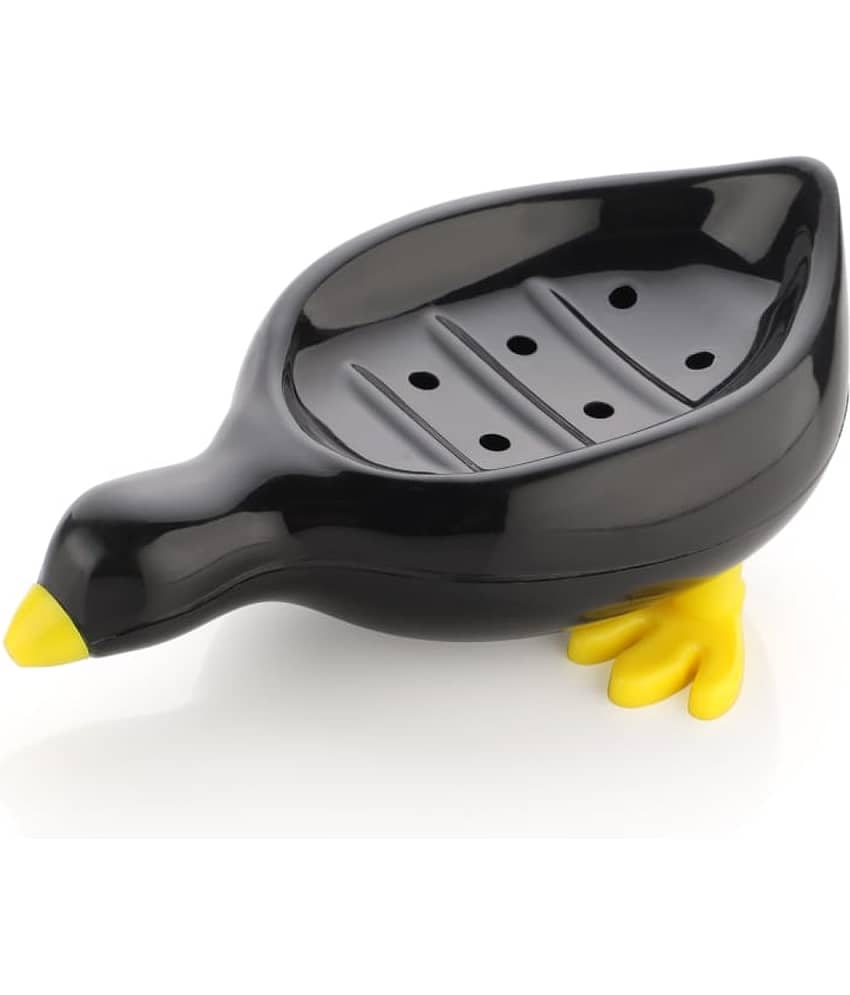 NCMART Duck-Shape Self Draining Soap Dish Holder, Easy Clean Soap Dish for Shower with Suction Cup Creative soap Box, for Bathroom, Kitchen, Bathtub, Wash basins (Pack of 1)