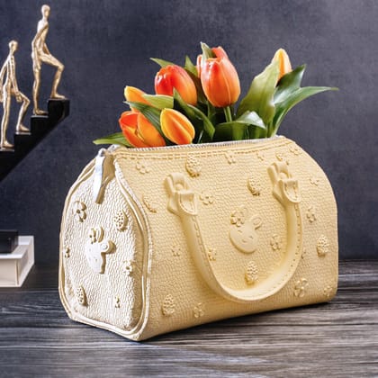 French couture Bag Vase-Yellow