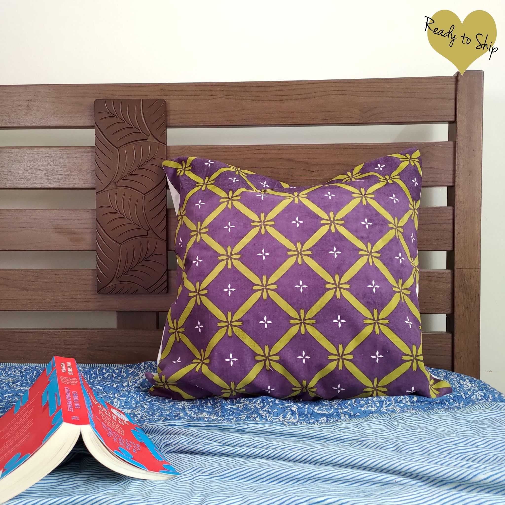 24 " cushion cover-Canvas Purple-24 x 24 inches