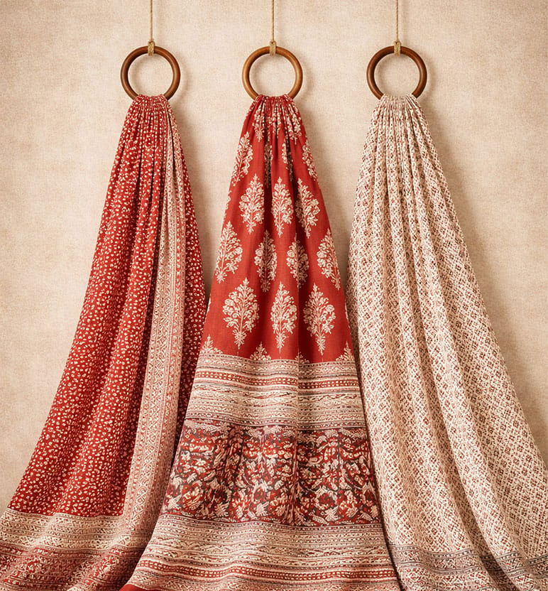 Hand Block Printed Bagh Cotton Suit – 3 Piece Unstitched