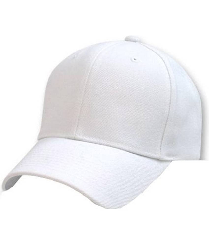 Alamos White Plain Fabric Caps