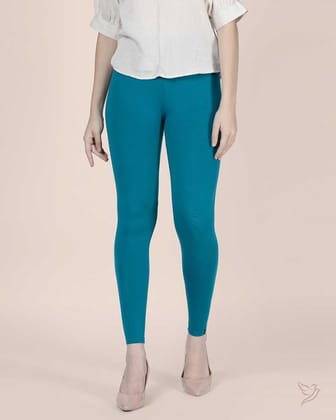 Viscose Ankle Legging - Pagoda Blue-S / Pagoda Blue