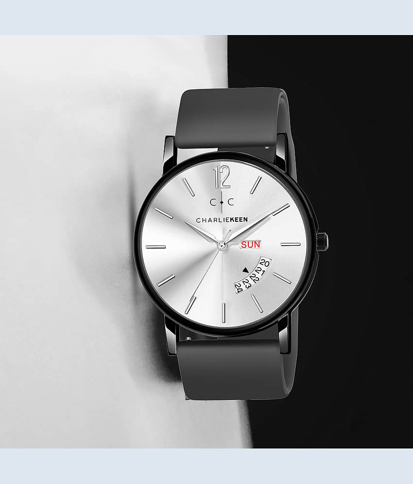 CHARLIEKEEN Black Silicon Analog Men's Watch