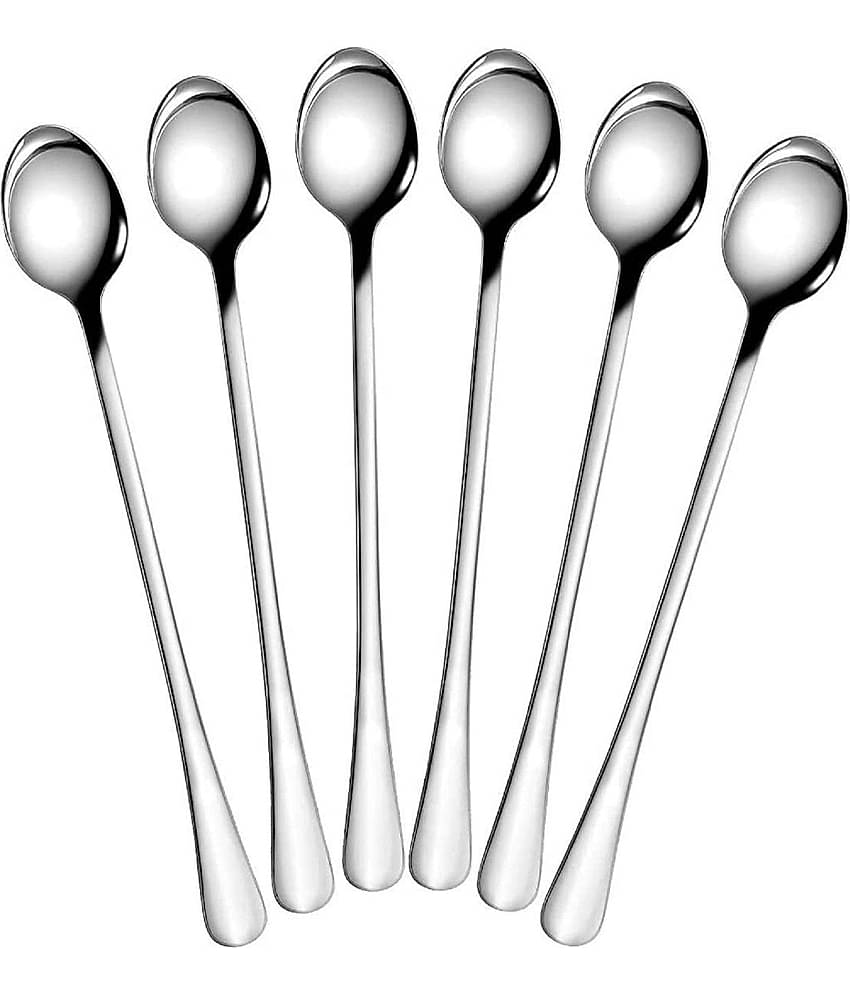 Dynore - Silver Stainless Steel Soda Spoon ( Pack of 6 )