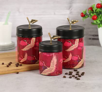 India Circus Legend Of The Cranes Steel Container Set Of 3 India Circus Legend Of The Cranes Steel Container Set Of 3