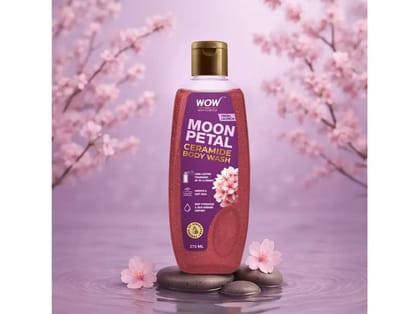 WOW Skin Science Moon Petal (Ubtan) Body Wash, Ubtan & Ceramide Creamy Gel - 275 ml