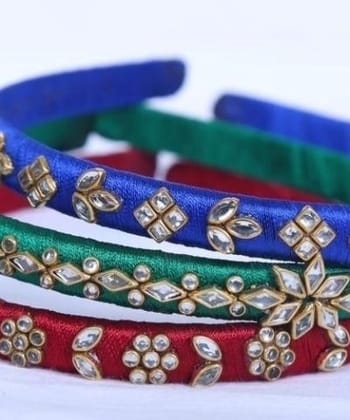 Kundan Stone Hair Band for Girls Customizable Perfect Gift for Kids