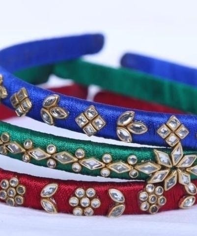 Kundan Stone Hair Band for Girls Customizable Perfect Gift for Kids