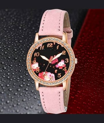 DECLASSE Pink Leather Analog Womens Watch