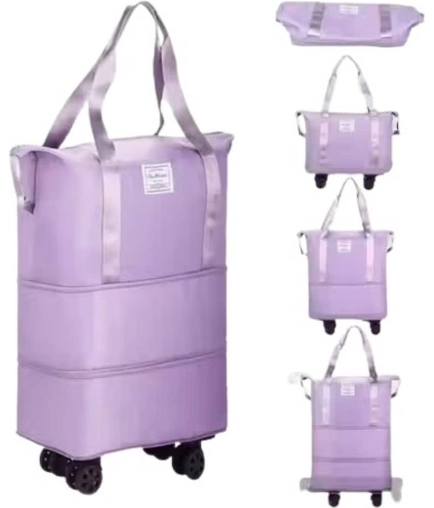 SUNESH CREATION 66 Ltrs Purple Fabric Duffle Trolley