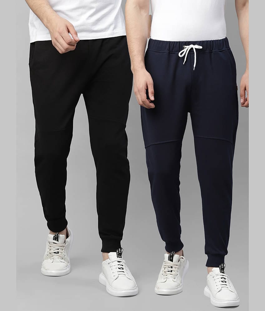 Rigo Multi Cotton Plain Joggers Pack of 2