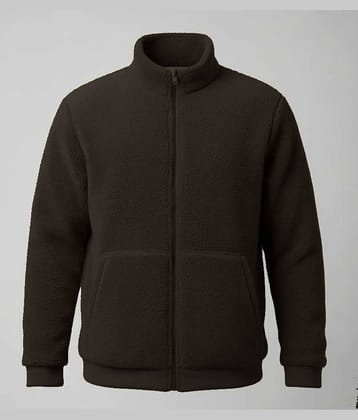 CATBUNNY Woollen Mandarin Collar Men's Sweatshirt - Coffee ( Pack of 1 )