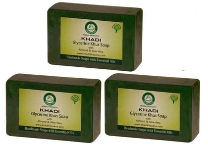 Khadi Khus Glycerin Soap - 125gm (Pack of 3)