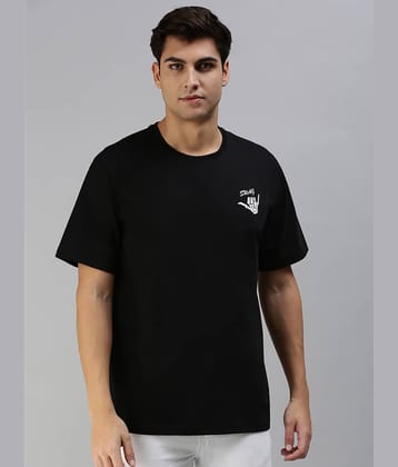 Veirdo Pack of 1 Cotton Oversized Fit Men's T-Shirt ( Black )