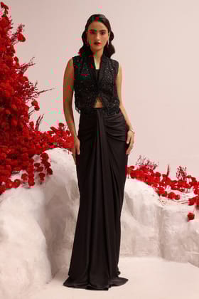 Galaxy cutwork jacket drape set-XS