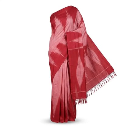 Sambalpuri Red Pink Gradient Elegance Handloom Saree Sambalpuri Red Pink Gradient Elegance Handloom Saree